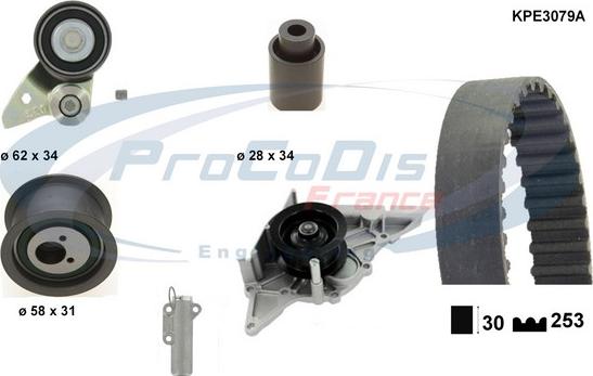 Procodis France KPE3079A - Pompe à eau + kit de courroie de distribution cwaw.fr