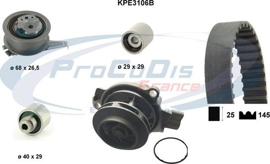 Procodis France KPE3106B - Pompe à eau + kit de courroie de distribution cwaw.fr