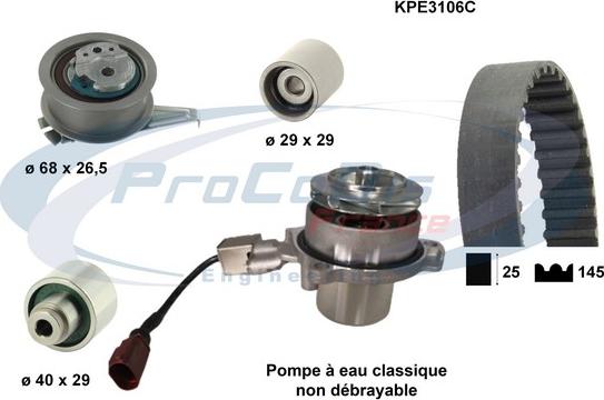 Procodis France KPE3106C - Pompe à eau + kit de courroie de distribution cwaw.fr