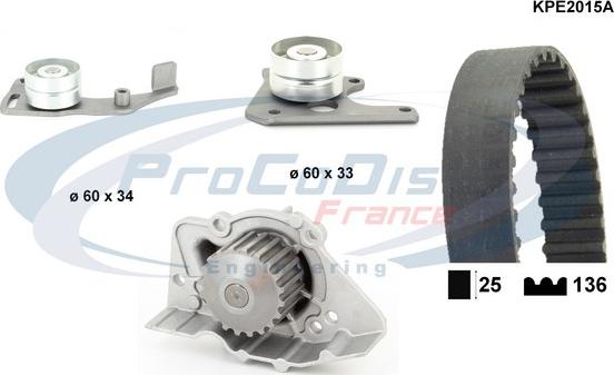 Procodis France KPE2015A - Pompe à eau + kit de courroie de distribution cwaw.fr