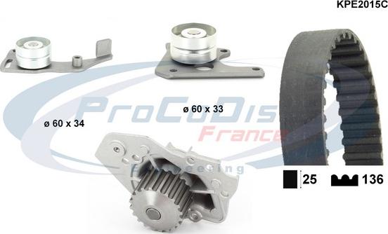 Procodis France KPE2015C - Pompe à eau + kit de courroie de distribution cwaw.fr