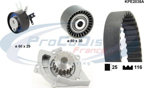 Procodis France KPE2038A - Pompe à eau + kit de courroie de distribution cwaw.fr