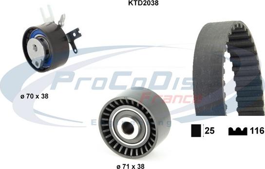 Procodis France KTD2038 - Kit de distribution cwaw.fr