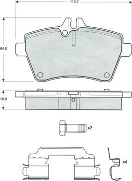 Procodis France PF1456 - Kit de plaquettes de frein, frein à disque cwaw.fr