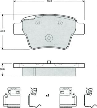 Procodis France PF1465 - Kit de plaquettes de frein, frein à disque cwaw.fr