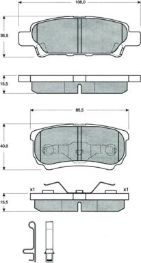 Procodis France PF1487 - Kit de plaquettes de frein, frein à disque cwaw.fr