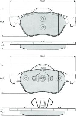 Procodis France PF1471 - Kit de plaquettes de frein, frein à disque cwaw.fr