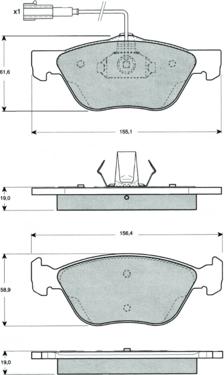 Procodis France PF1505 - Kit de plaquettes de frein, frein à disque cwaw.fr