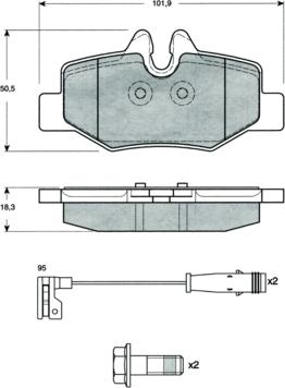 Procodis France PF1513 - Kit de plaquettes de frein, frein à disque cwaw.fr