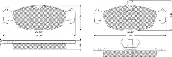 Procodis France PF1049 - Kit de plaquettes de frein, frein à disque cwaw.fr