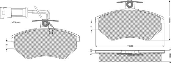 Procodis France PF10111 - Kit de plaquettes de frein, frein à disque cwaw.fr