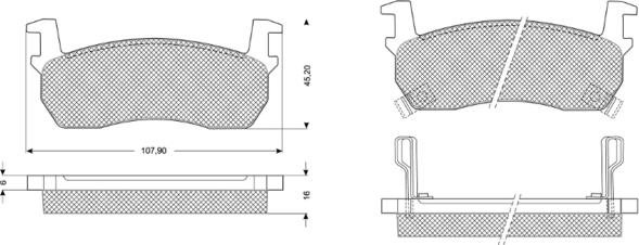 Procodis France PF1088 - Kit de plaquettes de frein, frein à disque cwaw.fr