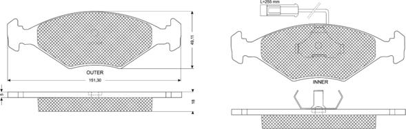 Procodis France PF10791 - Kit de plaquettes de frein, frein à disque cwaw.fr