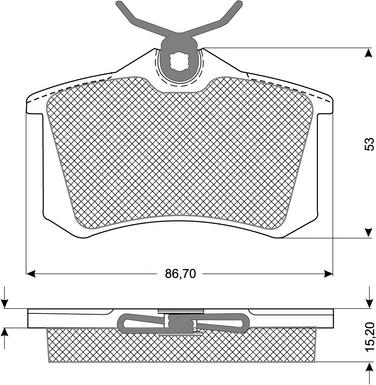 Procodis France PF1078 - Kit de plaquettes de frein, frein à disque cwaw.fr