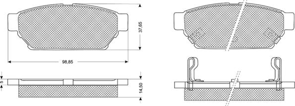 Procodis France PF1155 - Kit de plaquettes de frein, frein à disque cwaw.fr