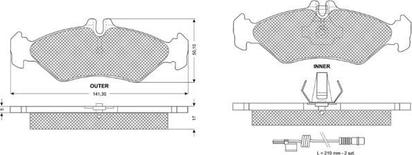 Procodis France PF11501 - Kit de plaquettes de frein, frein à disque cwaw.fr