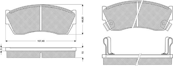 Procodis France PF1108 - Kit de plaquettes de frein, frein à disque cwaw.fr