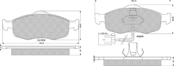 Procodis France PF11191 - Kit de plaquettes de frein, frein à disque cwaw.fr