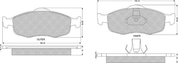 Procodis France PF1119 - Kit de plaquettes de frein, frein à disque cwaw.fr