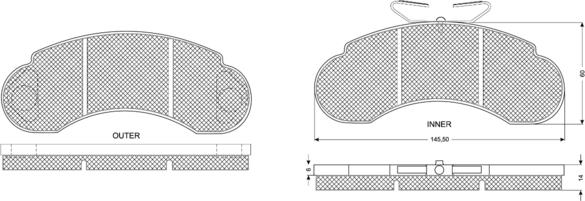 Procodis France PF1114 - Kit de plaquettes de frein, frein à disque cwaw.fr