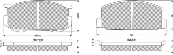 Procodis France PF1118 - Kit de plaquettes de frein, frein à disque cwaw.fr