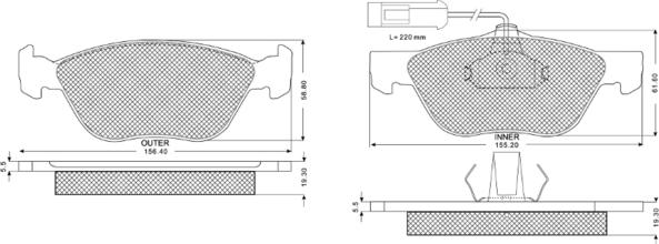 Procodis France PF1184 - Kit de plaquettes de frein, frein à disque cwaw.fr