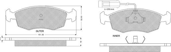 Procodis France PF1186 - Kit de plaquettes de frein, frein à disque cwaw.fr