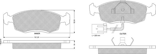 Procodis France PF1134 - Kit de plaquettes de frein, frein à disque cwaw.fr