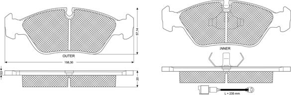 Procodis France PF11291 - Kit de plaquettes de frein, frein à disque cwaw.fr