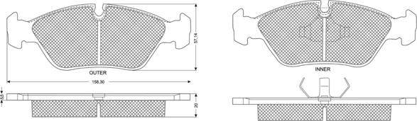 Procodis France PF1129 - Kit de plaquettes de frein, frein à disque cwaw.fr