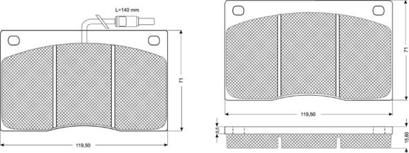 Procodis France PF1174 - Kit de plaquettes de frein, frein à disque cwaw.fr