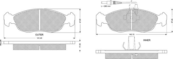 Procodis France PF11711 - Kit de plaquettes de frein, frein à disque cwaw.fr