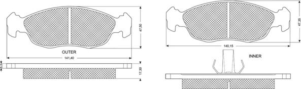 Procodis France PF1171 - Kit de plaquettes de frein, frein à disque cwaw.fr