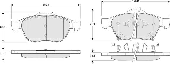 Procodis France PF1364 - Kit de plaquettes de frein, frein à disque cwaw.fr