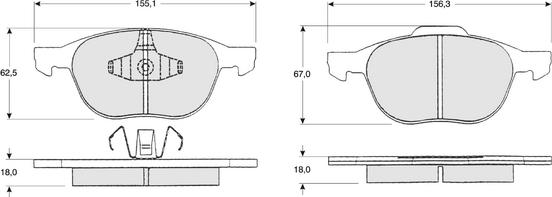 Procodis France PF1305 - Kit de plaquettes de frein, frein à disque cwaw.fr