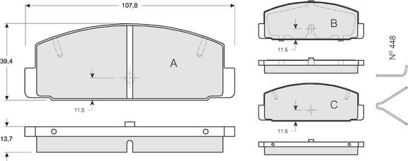 Procodis France PF1306 - Kit de plaquettes de frein, frein à disque cwaw.fr