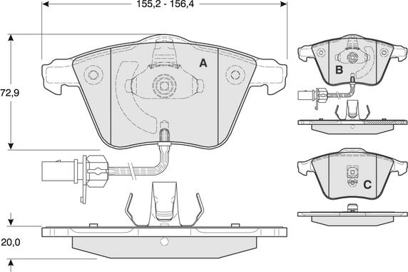 Procodis France PF1314 - Kit de plaquettes de frein, frein à disque cwaw.fr