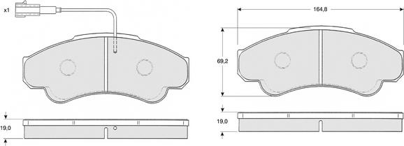 Procodis France PF1247 - Kit de plaquettes de frein, frein à disque cwaw.fr