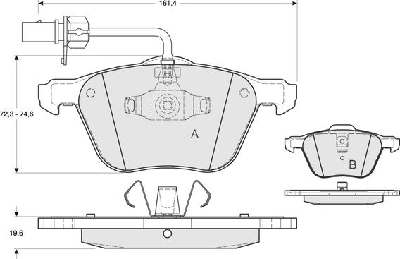 Procodis France PF1256 - Kit de plaquettes de frein, frein à disque cwaw.fr