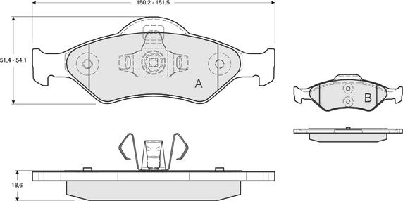 Procodis France PF1253 - Kit de plaquettes de frein, frein à disque cwaw.fr