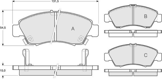 Procodis France PF1265 - Kit de plaquettes de frein, frein à disque cwaw.fr