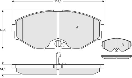 DJ Parts BP1161 - Kit de plaquettes de frein, frein à disque cwaw.fr