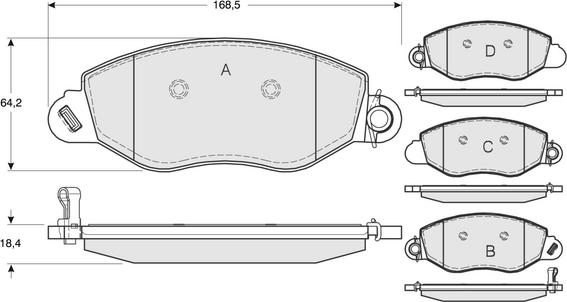 Procodis France PF1261 - Kit de plaquettes de frein, frein à disque cwaw.fr