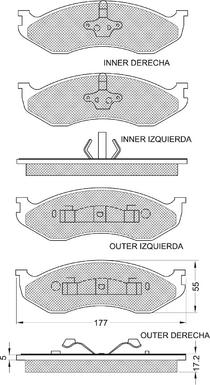 Procodis France PF1209 - Kit de plaquettes de frein, frein à disque cwaw.fr