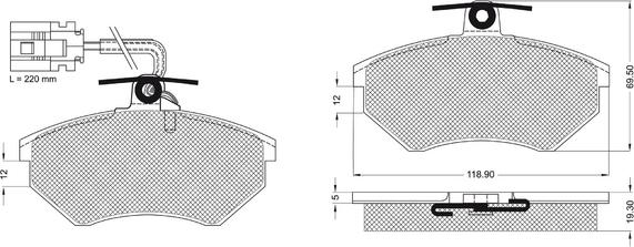 Procodis France PF1204 - Kit de plaquettes de frein, frein à disque cwaw.fr