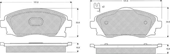 Procodis France PF1219 - Kit de plaquettes de frein, frein à disque cwaw.fr