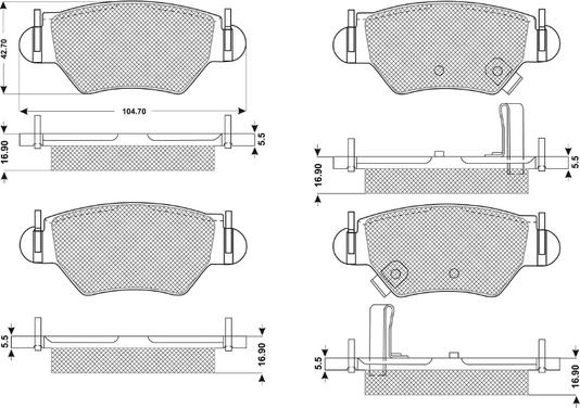 Procodis France PF1214 - Kit de plaquettes de frein, frein à disque cwaw.fr