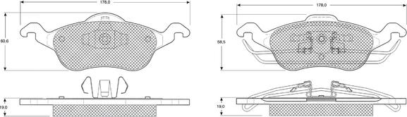 Procodis France PF1217 - Kit de plaquettes de frein, frein à disque cwaw.fr