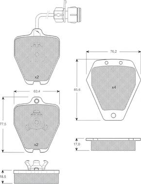 Procodis France PF1227 - Kit de plaquettes de frein, frein à disque cwaw.fr