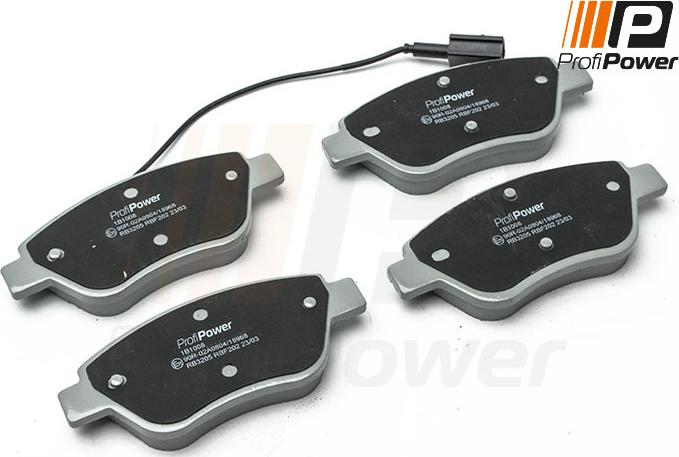 ProfiPower 1B1008 - Kit de plaquettes de frein, frein à disque cwaw.fr